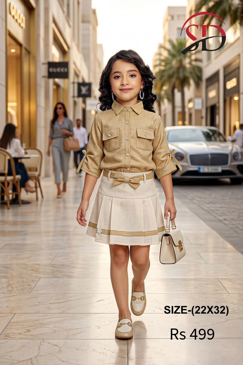 Girls Floral Appliqué Co-Ord Set with Palazzo Pants