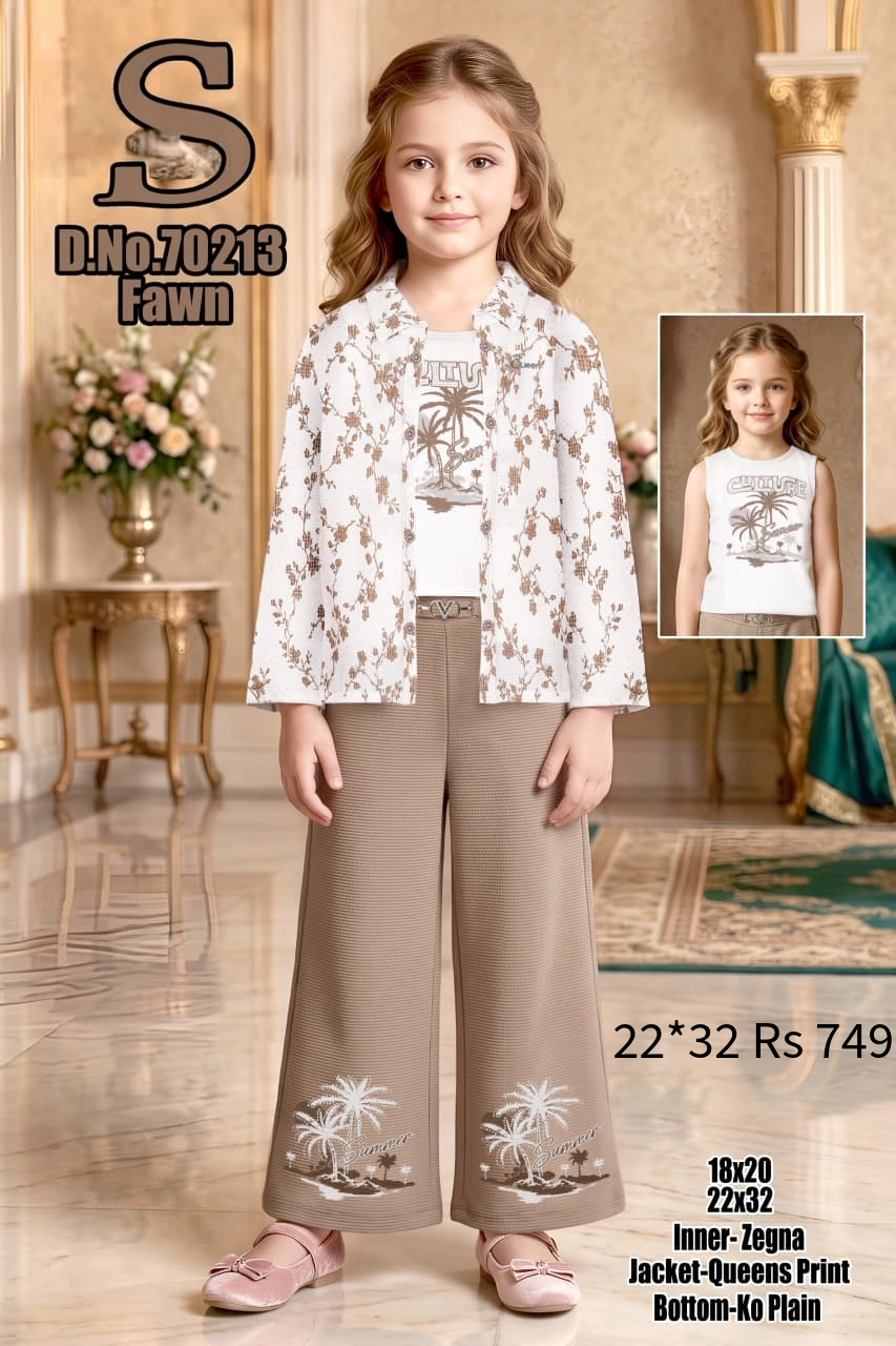 Girls Teal Ombre Shirt & Palazzo Set